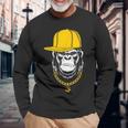 ヒップホップ ゴリラ ラッパー 長袖Tシャツ 高齢者への贈り物