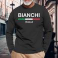 ビアンキ イタリア 家族名 イタリア 国旗 長袖Tシャツ 高齢者への贈り物