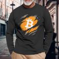 ビットコインプランbの時間です 長袖Tシャツ 高齢者への贈り物
