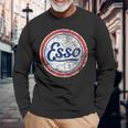 ビンテージ Esso ガソリンスタンドサイン 長袖Tシャツ 高齢者への贈り物