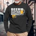 ビール ギター リピート ギター ベース ロックンロール ギタリスト向け 長袖Tシャツ 高齢者への贈り物