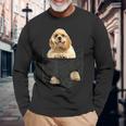 ファニーアメリカンコッカースパニエル ポケットに入った犬好き向け 長袖Tシャツ 高齢者への贈り物