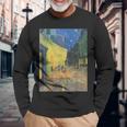 フィンセントファンゴッホの夜のカフェテラス 長袖Tシャツ 高齢者への贈り物