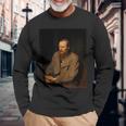 フョードル・ドストエフスキーロシアの作家の肖像画 長袖Tシャツ 高齢者への贈り物