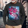 フラワー スカル フローラル シュガー ダーク アート グランジ エステティック ホラー 長袖Tシャツ 高齢者への贈り物