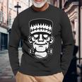 フランケンシュタイン モンスター ブラックワーク 長袖Tシャツ 高齢者への贈り物