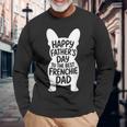 フレンチブルドッグ お父さん Happy 父の日 フレンチギフト 長袖Tシャツ 高齢者への贈り物