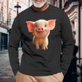 ブタ 国産ブタ ラブ・リトル・ピギー 長袖Tシャツ 高齢者への贈り物