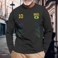 ブラジル サッカーファンジャージー ブラジル国旗 フットボール愛好家 長袖Tシャツ 高齢者への贈り物