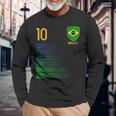 ブラジル国旗 ブラジルのプライド愛好家 長袖Tシャツ 高齢者への贈り物