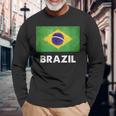ブラジル国旗tシャツ 長袖Tシャツ 高齢者への贈り物