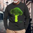 ブロッコリー 大 写真 & 文字 Broccoli Big Photo & Text 長袖Tシャツ 高齢者への贈り物