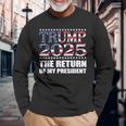 プロトランプシャツ2024 大統領トランプの帰還 2025 長袖Tシャツ 高齢者への贈り物