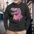 ヘアリー T-Rex パステルゴス ティラノサウルス 恐竜 サングラス 長袖Tシャツ 高齢者への贈り物