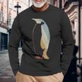 ペンギン レトロスタイル ビンテージ 長袖Tシャツ 高齢者への贈り物