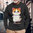 ボス猫 Boss Cat 長袖Tシャツ 高齢者への贈り物