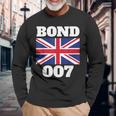 ボンドユニオンフラッグ 007 レトロシャツ 長袖Tシャツ 高齢者への贈り物