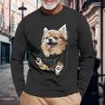 ポケットに入ったチワワ チワワ 長髪 チワワ 犬好き 長袖Tシャツ 高齢者への贈り物