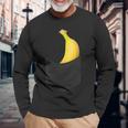 ポケットに入ったバナナフルーツ、胸に面白いバナナ。 長袖Tシャツ 高齢者への贈り物