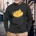 ポケットフライドポテト 胸にチップス フライドポテト 長袖Tシャツ 高齢者への贈り物