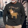 マイハッピープレイス I 馬好き I 乗馬 I 馬術用の馬 長袖Tシャツ 高齢者への贈り物