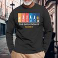 マネーの進化 ビットコイン Btc暗号通貨 長袖Tシャツ 高齢者への贈り物
