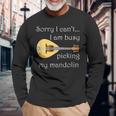 マンドリンピッキング ミュージシャン 音符 フォークミュージック 長袖Tシャツ 高齢者への贈り物