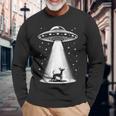 ミニチュアピンシャーママパパ犬-面白いエイリアンufo 長袖Tシャツ 高齢者への贈り物