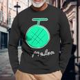 メロン Melon 『フルーツ ポップ』果物 シンプル ゆるい かわいい 落書き イラスト 長袖Tシャツ 高齢者への贈り物