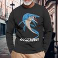 モササウルス 先史時代デザイン 長袖Tシャツ 高齢者への贈り物