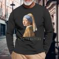 ヤン・フェルメール オランダの画家 真珠の耳飾りの少女 長袖Tシャツ 高齢者への贈り物