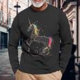 ユニコーン 虹 動物 モチーフ アートワーク ユニコーン 長袖Tシャツ 高齢者への贈り物