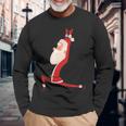 ヨガ サンタ クリスマス ワークアウト 長袖Tシャツ 高齢者への贈り物
