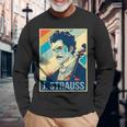 ヨハン・シュトラウス ポスター ミュージシャン 作曲家 長袖Tシャツ 高齢者への贈り物