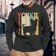 ヨークシャーテリア犬 長袖Tシャツ 高齢者への贈り物