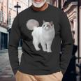 ラグドール 猫のポートレート ラグドール キャットヘッド ラグドール 猫の顔 長袖Tシャツ 高齢者への贈り物