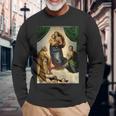 ラファエロのシスティーナ・マドンナ1513 長袖Tシャツ 高齢者への贈り物