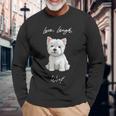 ラブ・ラフ・ウーフ-ウェスティ-ウエスト・ハイランド・テリア 長袖Tシャツ 高齢者への贈り物
