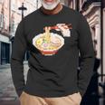 ラーメン ドット絵 長袖Tシャツ 高齢者への贈り物