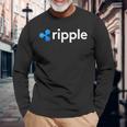 リップルロゴ クリプトxrpコイン 暗号通貨 長袖Tシャツ 高齢者への贈り物