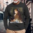 ルノワール／可愛いイレーヌ【世界の名画】（高精細画質）Renoir 美術館アート 長袖Tシャツ 高齢者への贈り物