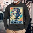 ルートヴィヒ・ヴァン・ベートーヴェン ポスター ミュージシャン 作曲家 長袖Tシャツ 高齢者への贈り物