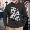 レトロ グルーヴィーなイム レシア Doing Lesya Things おかしな母の日 長袖Tシャツ 高齢者への贈り物