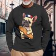 レトロ ヴィンテージ かわいい フレンチブルドッグ パリ お土産 ギフト 長袖Tシャツ 高齢者への贈り物