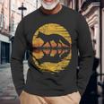 レトロ ヴィンテージ キツネ 反射 70年代 80年代 犬 動物 長袖Tシャツ 高齢者への贈り物