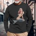 レトロ ヴィンテージ ピンナップ ガール マーメイド 長袖Tシャツ 高齢者への贈り物