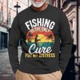 レトロ 釣り療法 メンタルヘルス ストレス解消 フィッシャーマン 長袖Tシャツ 高齢者への贈り物
