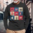ロンドンバス スカイライン イギリス国旗 ユニオンジャック 長袖Tシャツ 高齢者への贈り物
