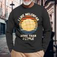 ヴィンテージ I Like Melonpan More Than People レトロ メロンパン 長袖Tシャツ 高齢者への贈り物