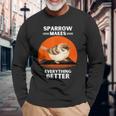 ヴィンテージ スズメの鳥 Make Everything Better スズメの鳥 長袖Tシャツ 高齢者への贈り物
